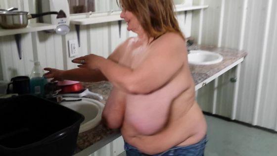 Washing Dishes at Campground Shower House - ClipFoo video on CurveFanz