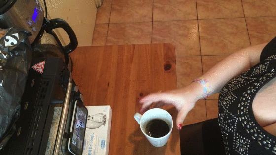 Milk in Coffee - POV from Above