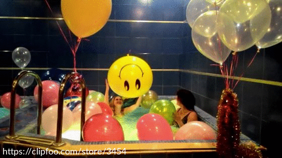 Balloon Party In The Sauna, Katya and Nathalie
