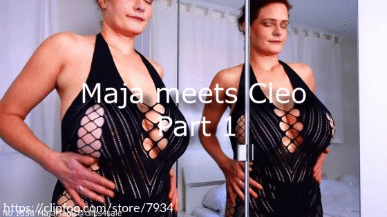 Maja meets Cleo Part 1 - Cleo's Hot Black Lingerie Strip