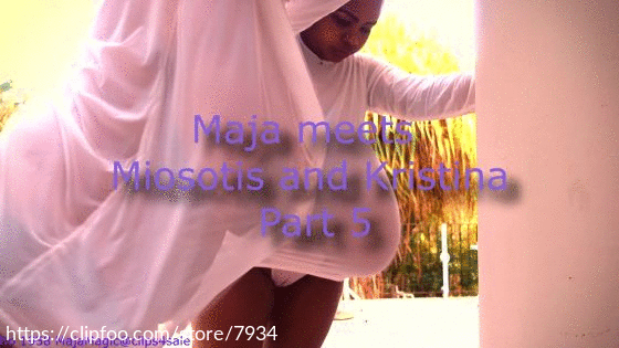 Maja meets Miosotis and Kristina Part 5 - 4 Big Boobs in translucent white Shirts