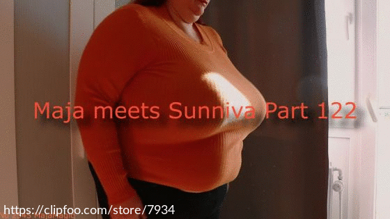 Maja meets Sunniva Part 122 - Sunni's Big Tits in an Orange Shirt