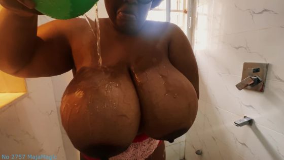 Busty Rhonda takes a Morning Shower Part 1