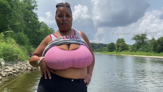 Huge Boobs By the River