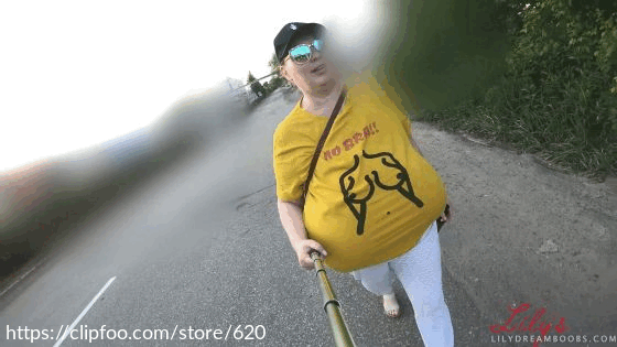 No bra pov walk